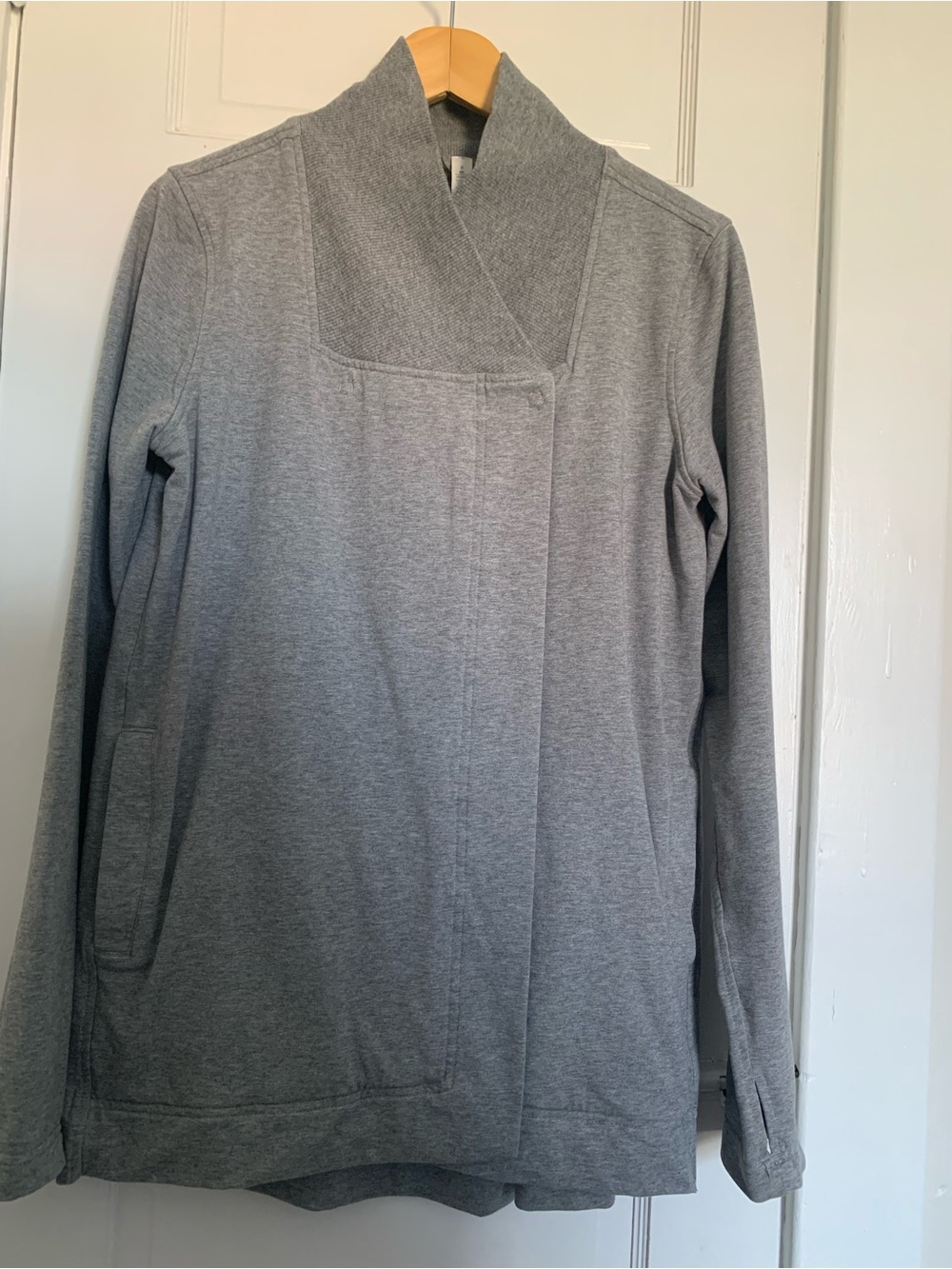 Lululemon Dark Grey French Terry Belle Wrap Sweater